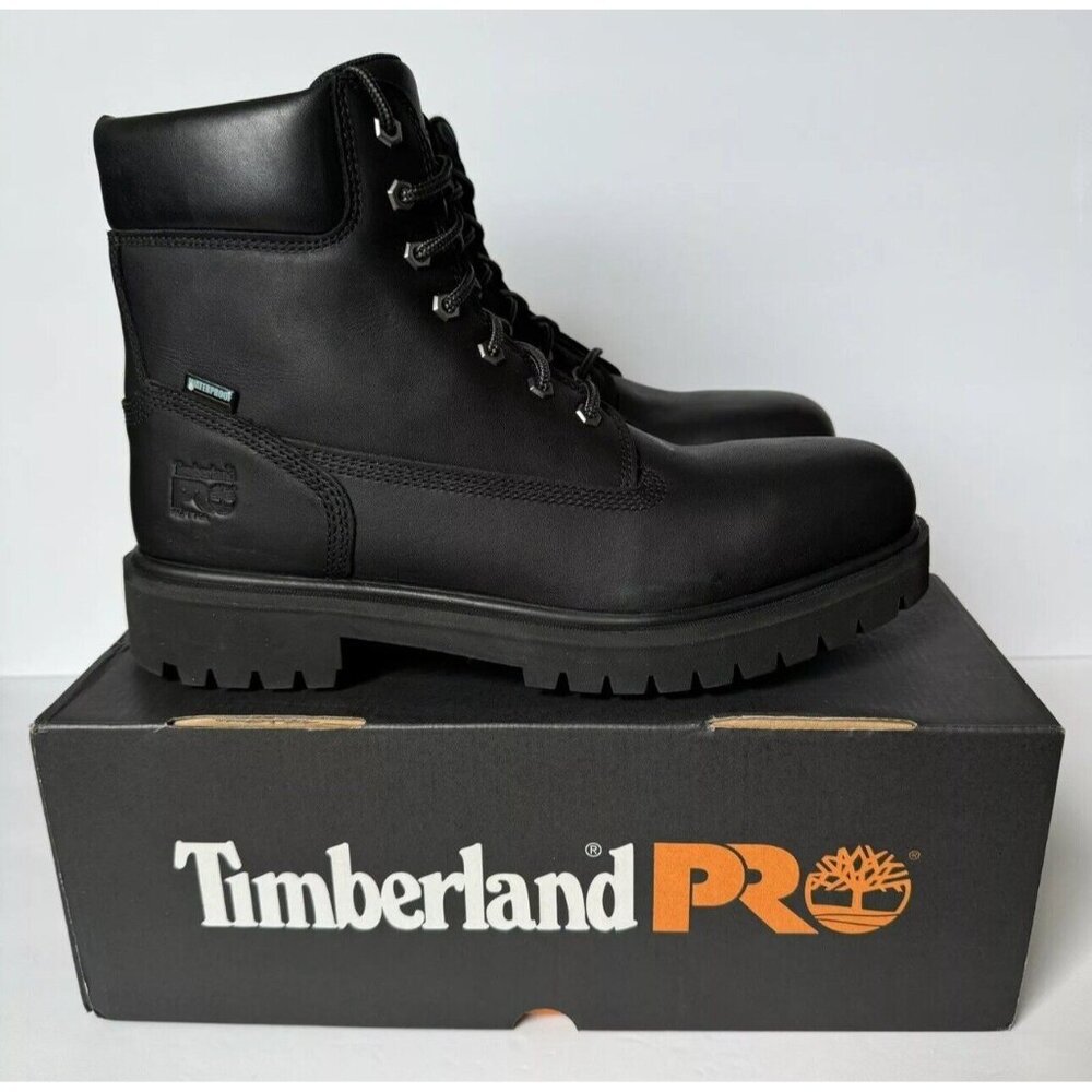 Timberland PRO Mens 6" DIRECT ATTACH Waterproof Work Boots Sz 10.5 Black Soft